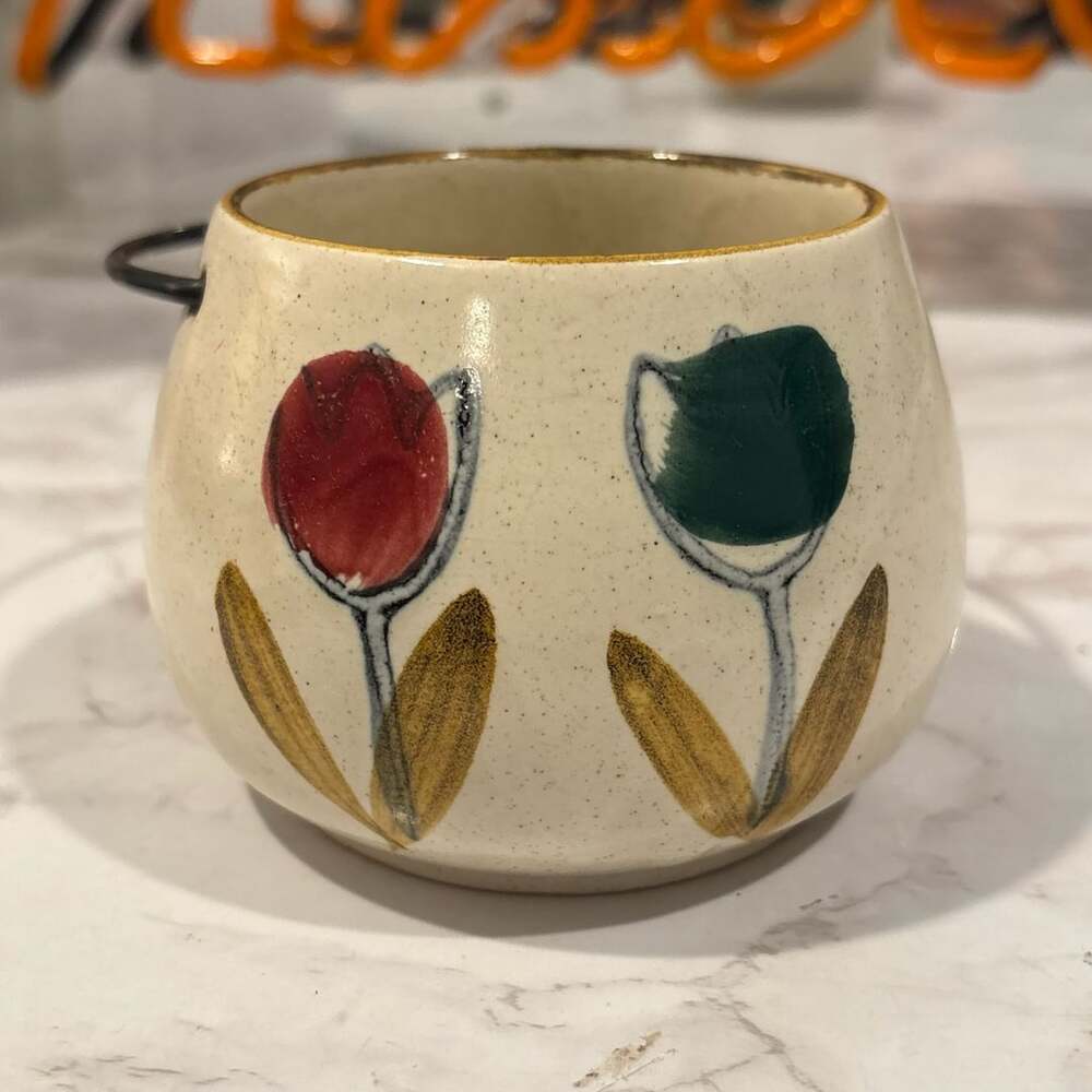 Vintage Hand Painted Floral Stoneware